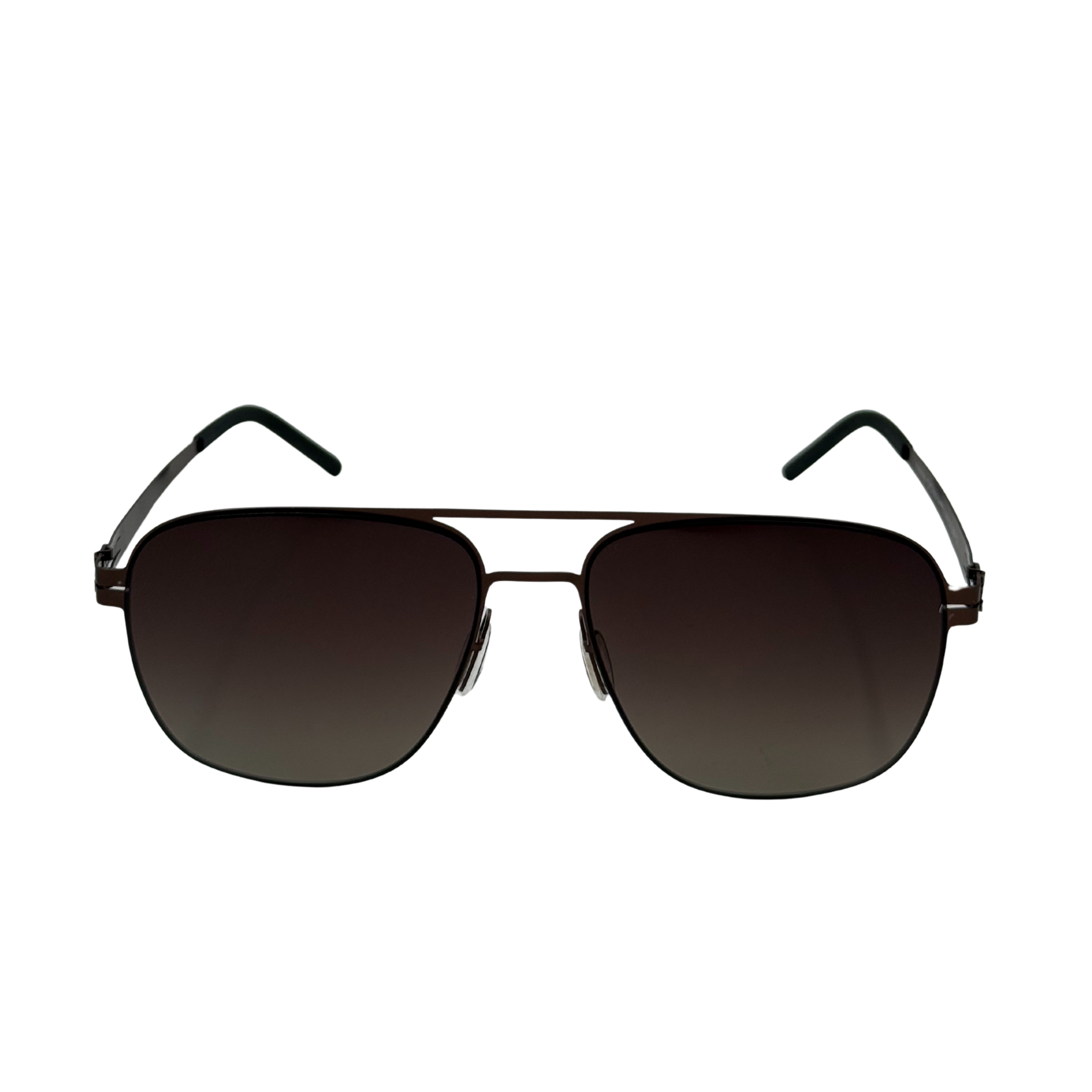 Black sunglasses with gradient lenses on a white background