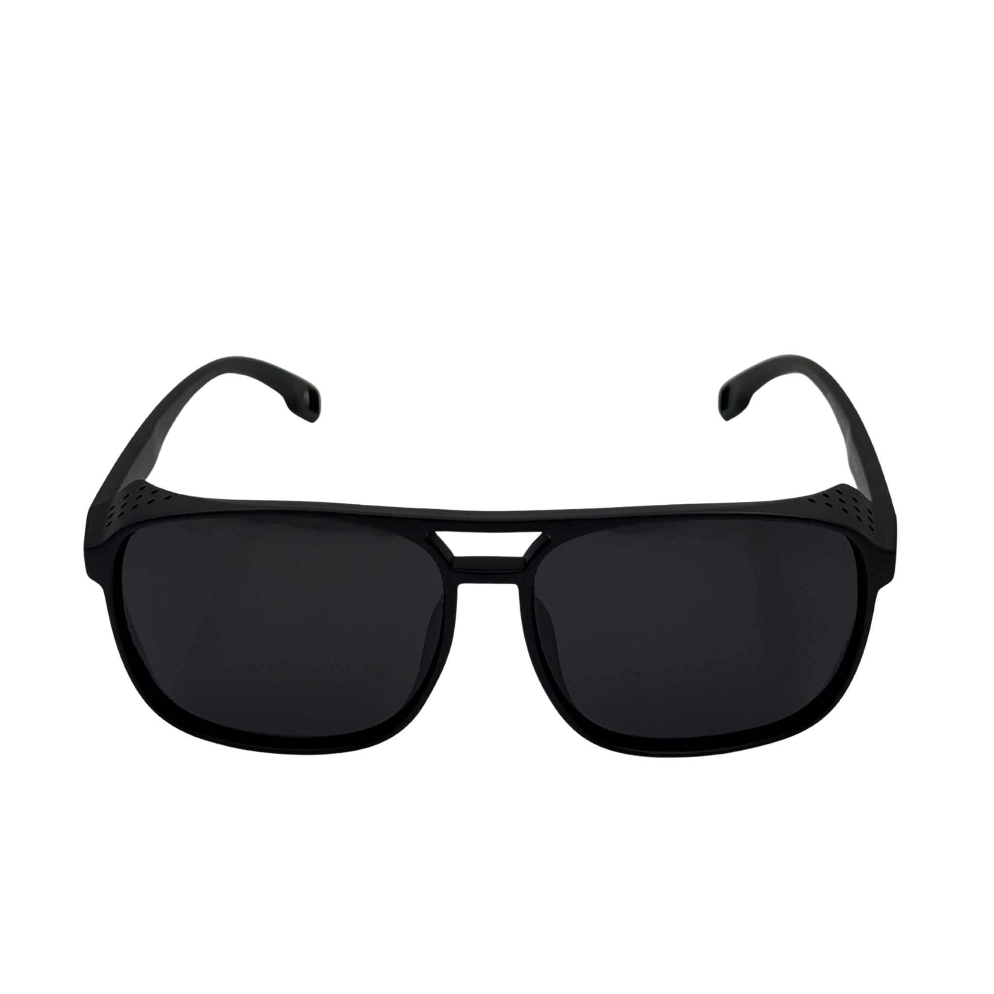 Black sunglasses on a white background