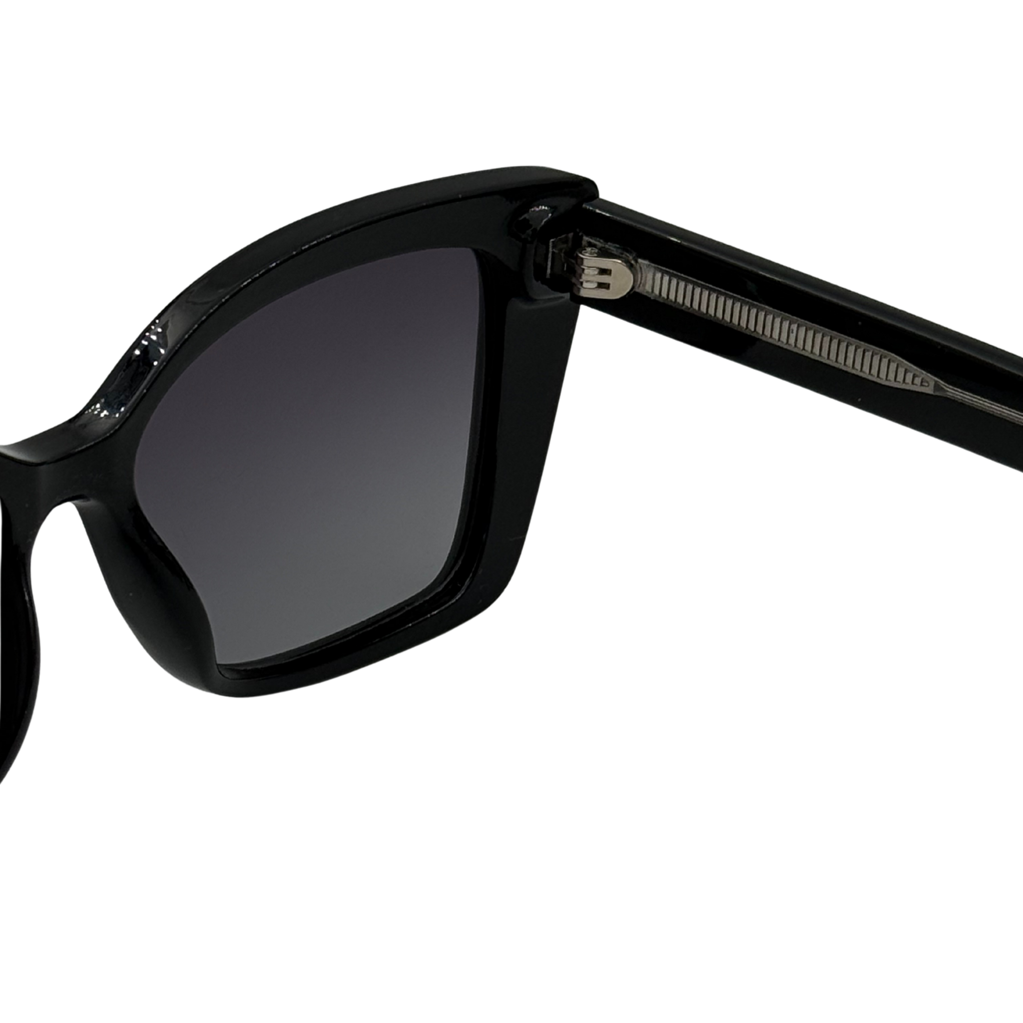 Black sunglasses with a clear background