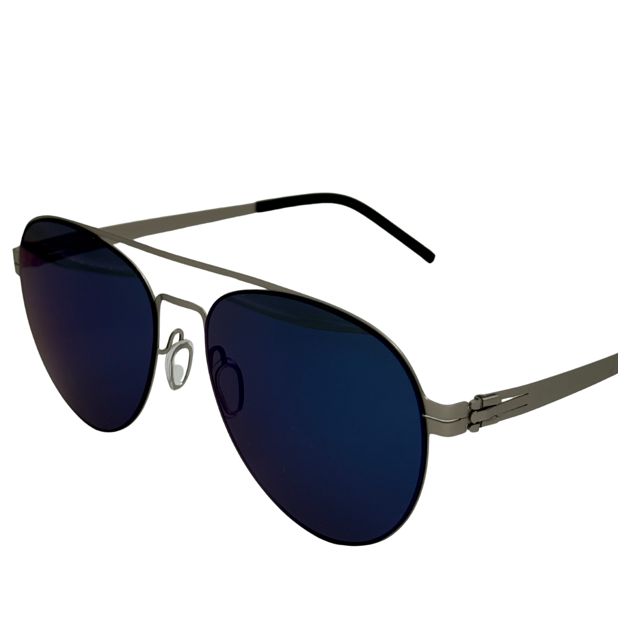 Black cat-eye sunglasses with dark lenses on a white background