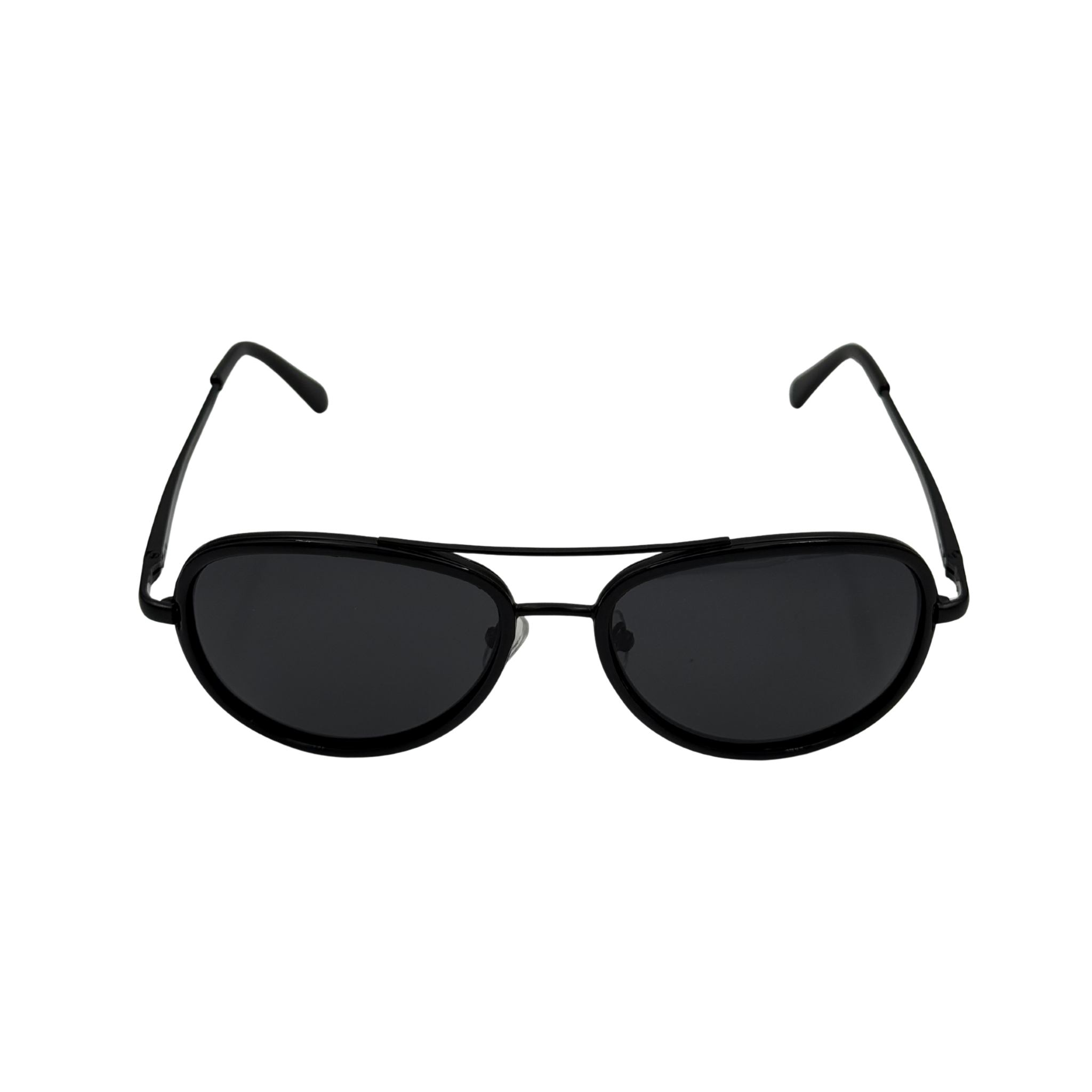 Black sunglasses on a white background