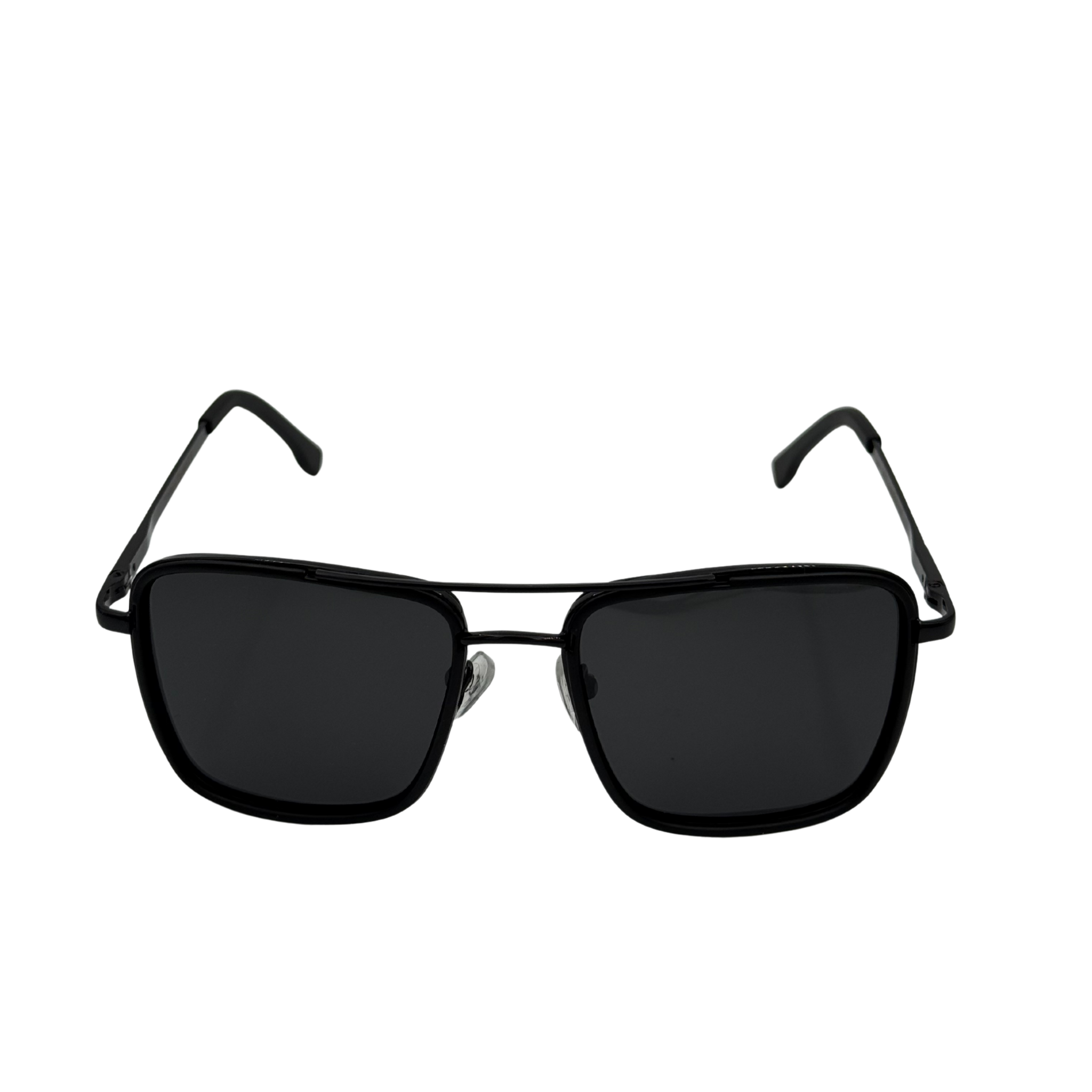 Black sunglasses on a white background