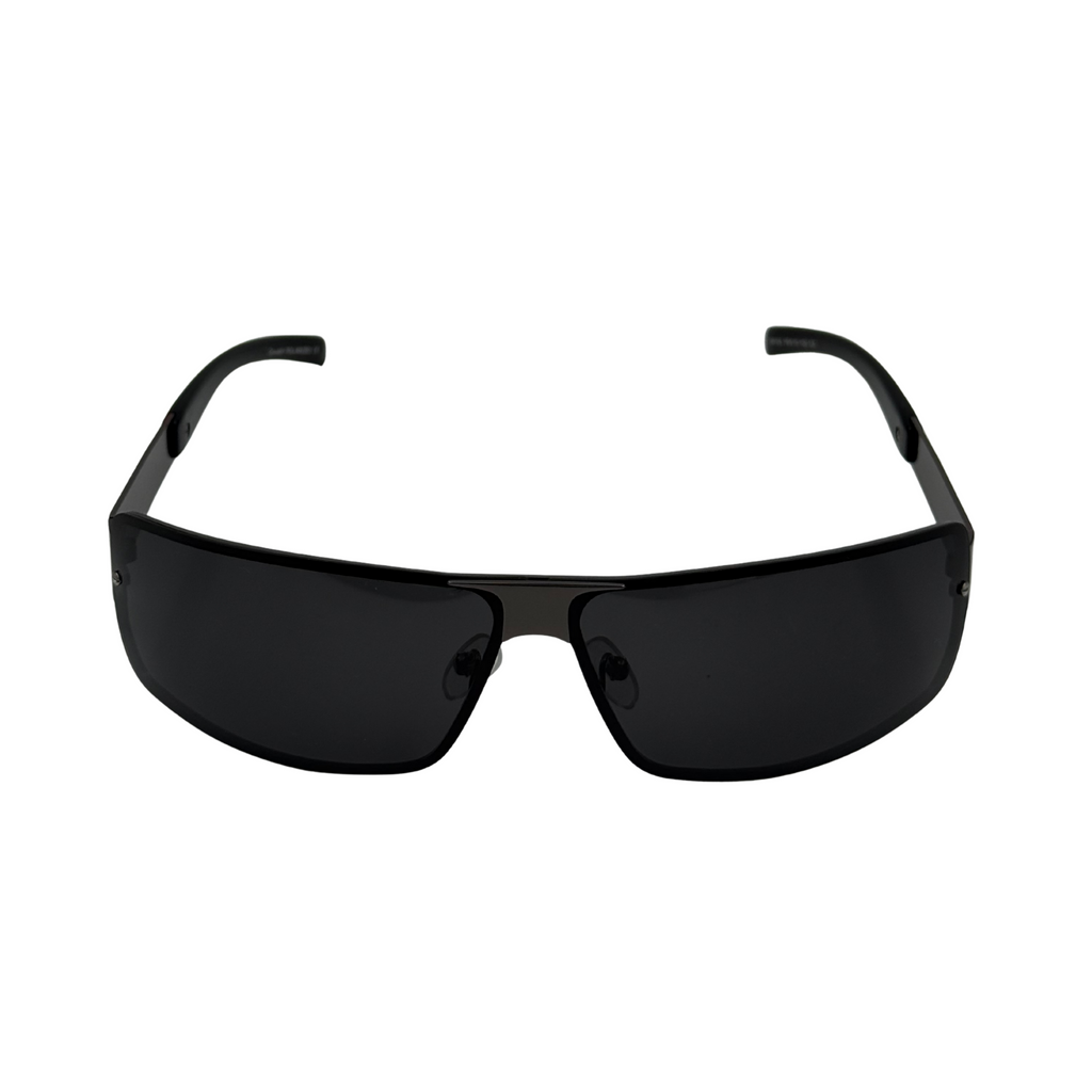 Black sunglasses on a white background