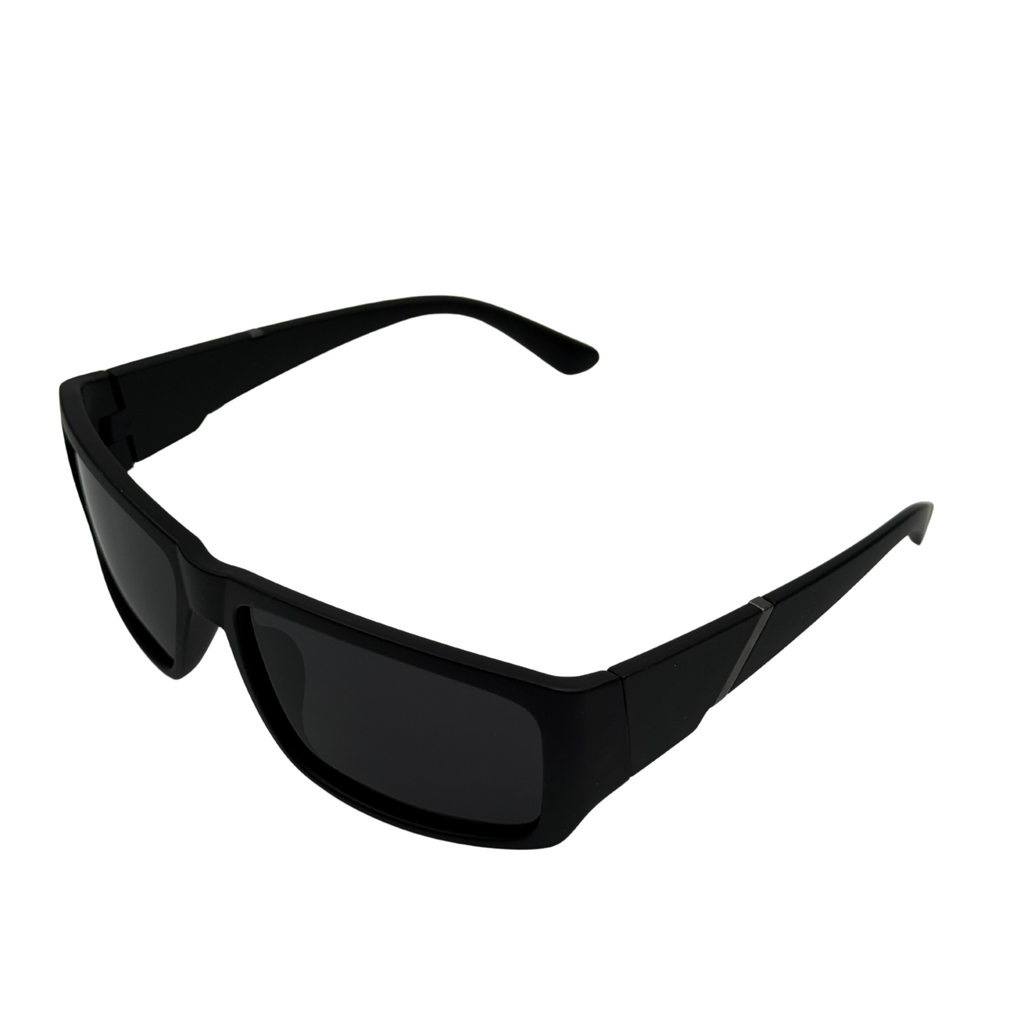 Black sunglasses on a white background