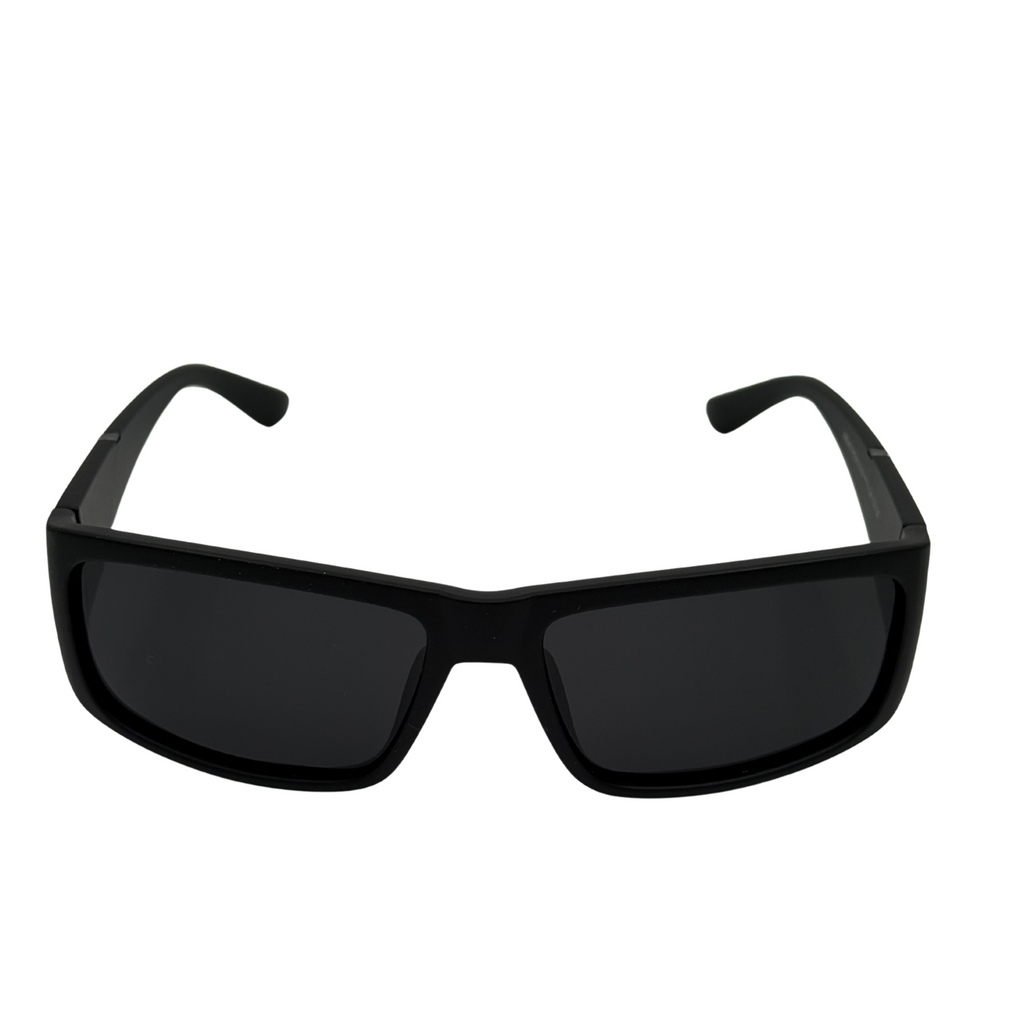 Black sunglasses on a white background