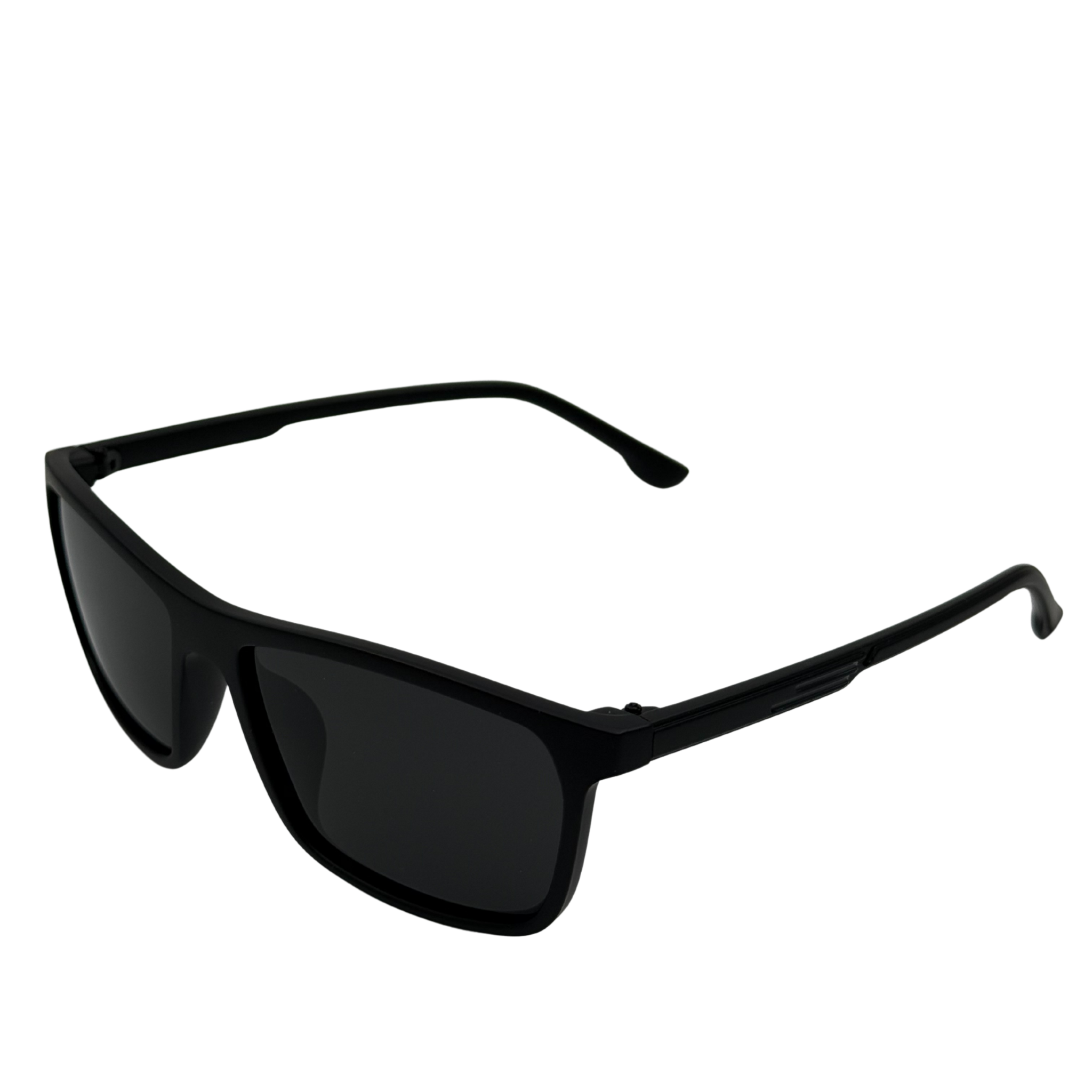 Black sunglasses on a white background