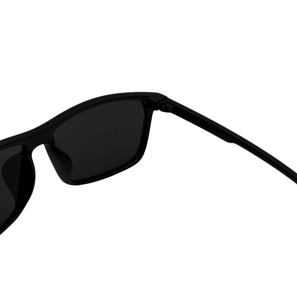 Black sunglasses on a white background