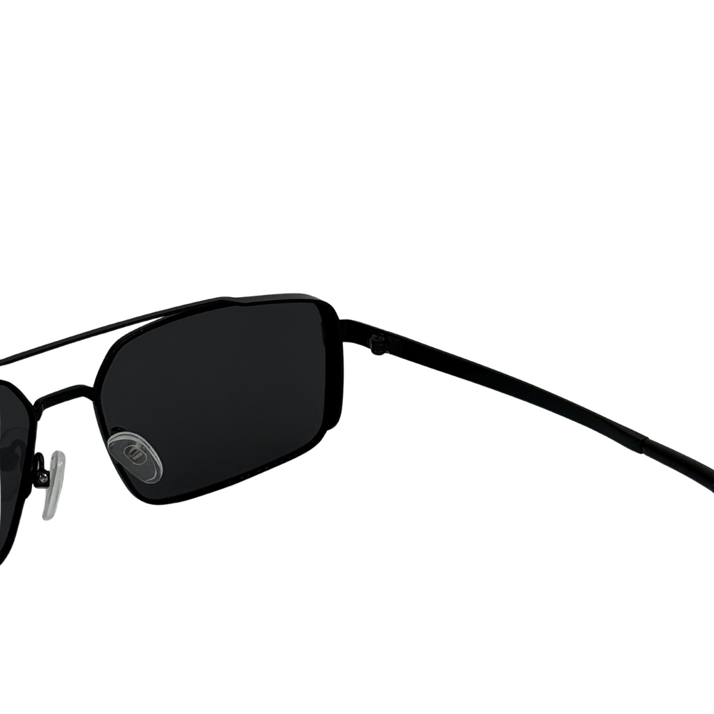 Black sunglasses on a white background