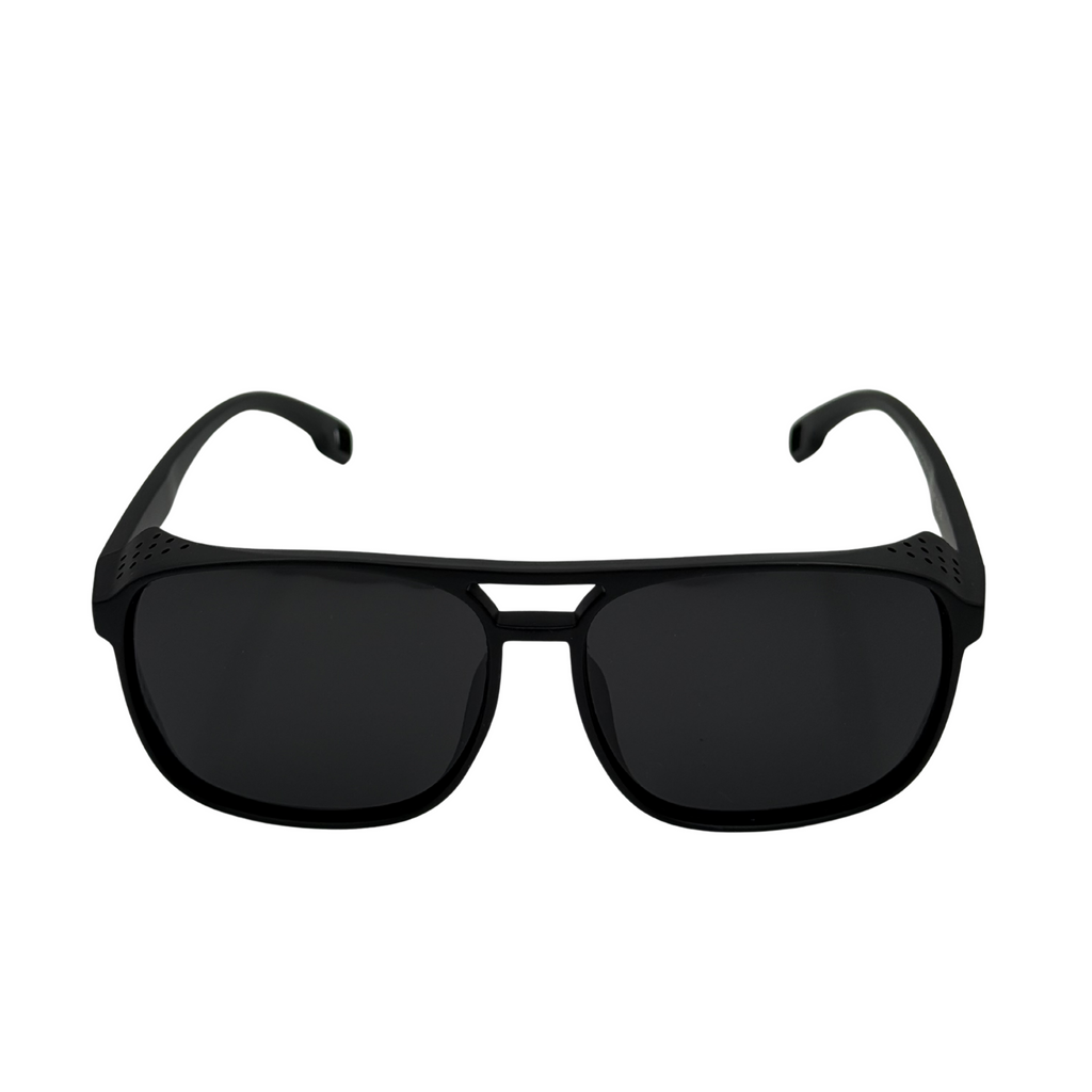 Black sunglasses on a white background