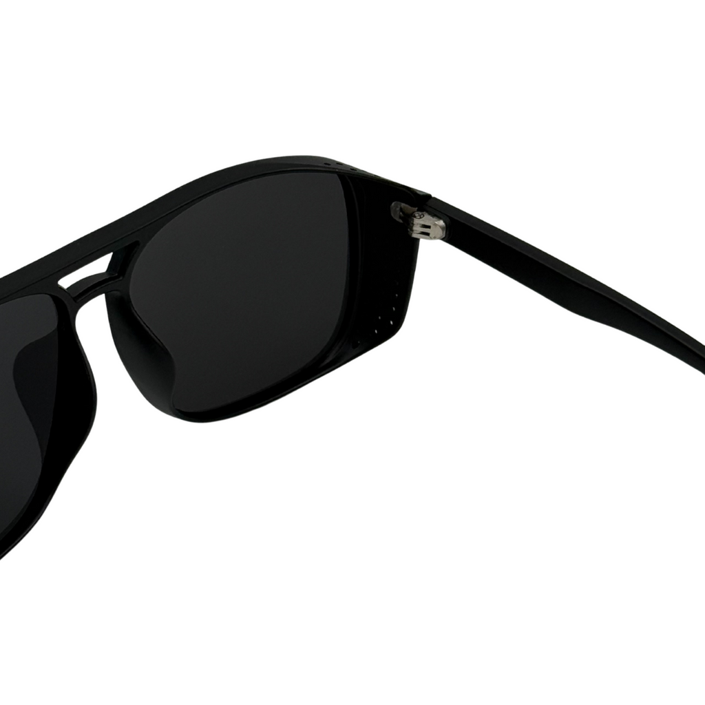 Black sunglasses on a white background