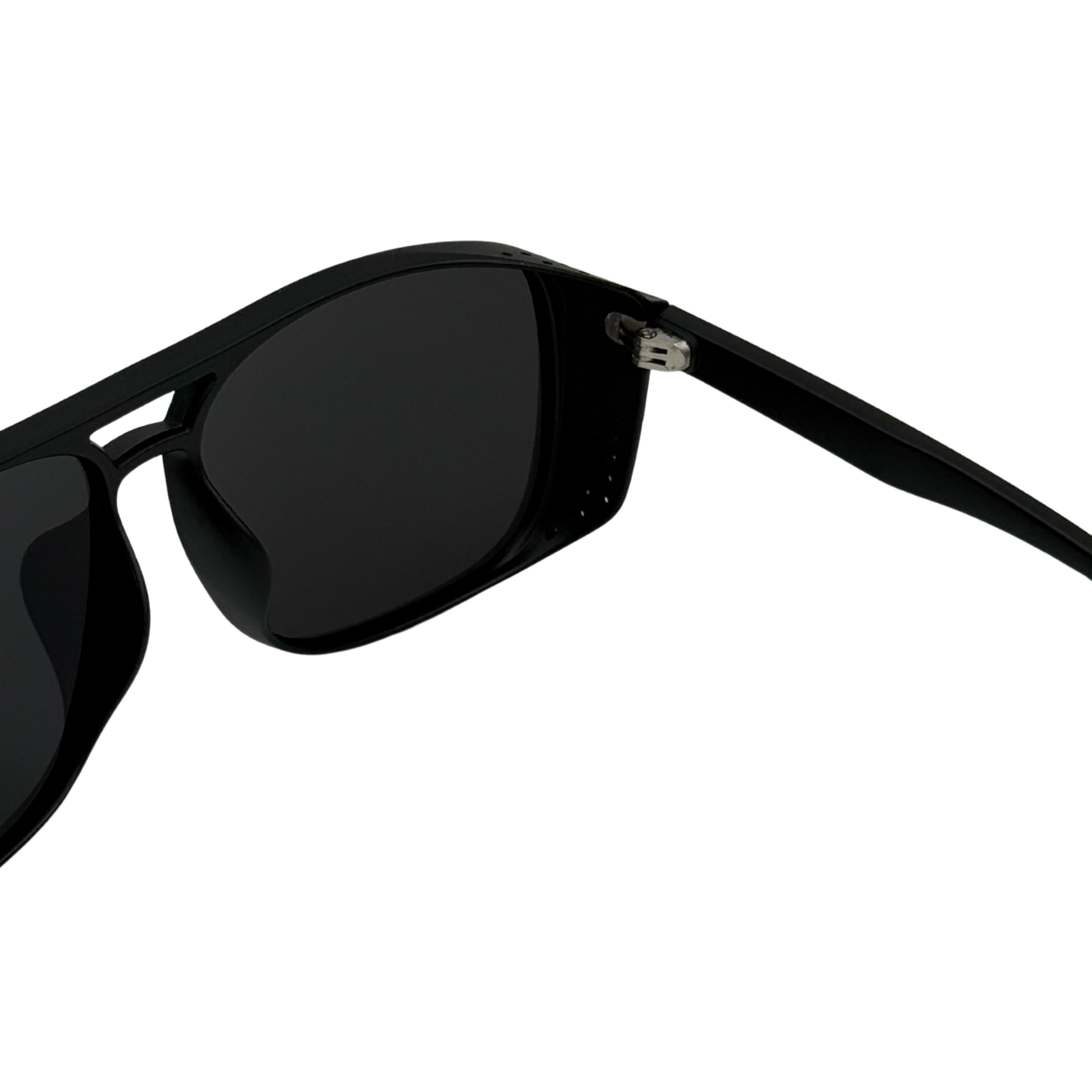 Black sunglasses on a white background