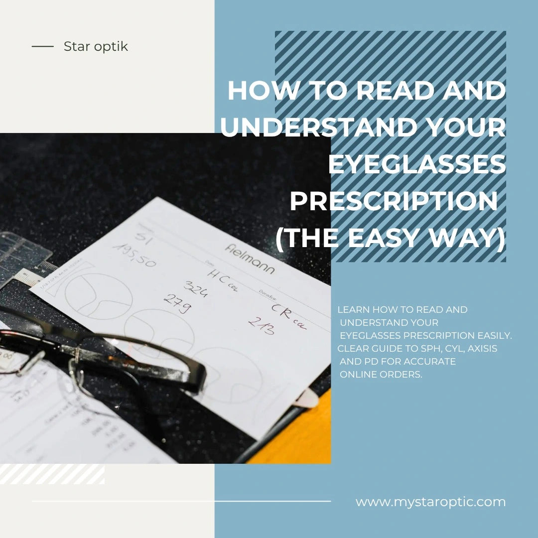 How to read and understand your eyeglasses prescription – easy guide to SPH, CYL, AXIS and PD for accurate online orders.