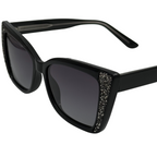 Black cat-eye sunglasses on a white background