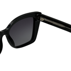 Black sunglasses with a clear background