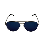 Aviator sunglasses with dark lenses on a white background