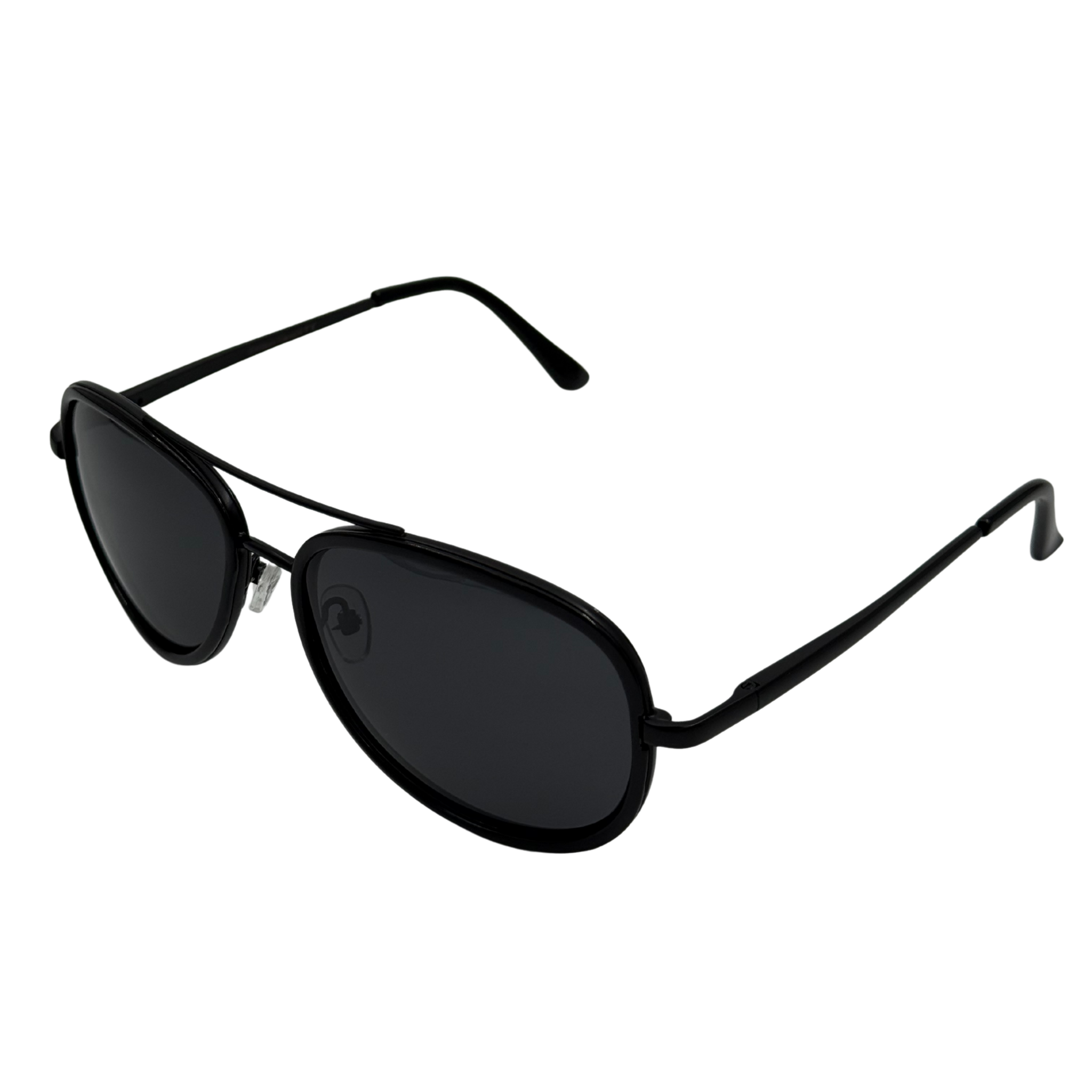 Black sunglasses on a white background