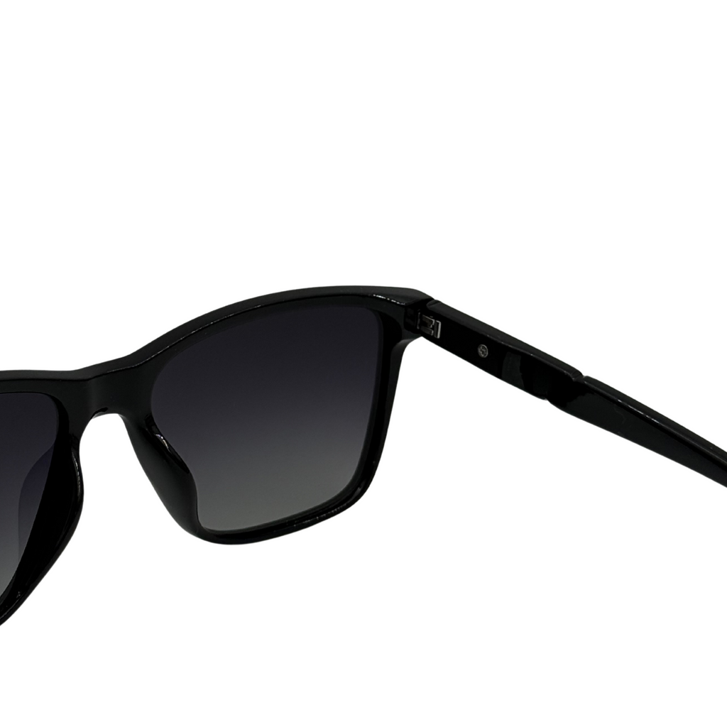 Black sunglasses on a white background