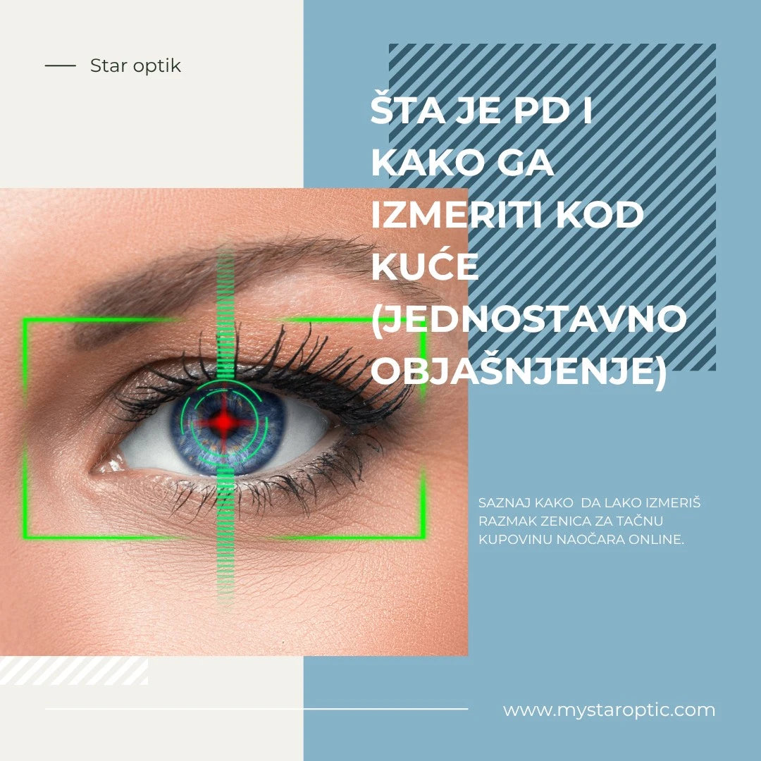 Šta je PD i kako ga izmeriti kod kuće – jednostavno objašnjenje za tačno merenje razmaka zenica pri online kupovini naočara.