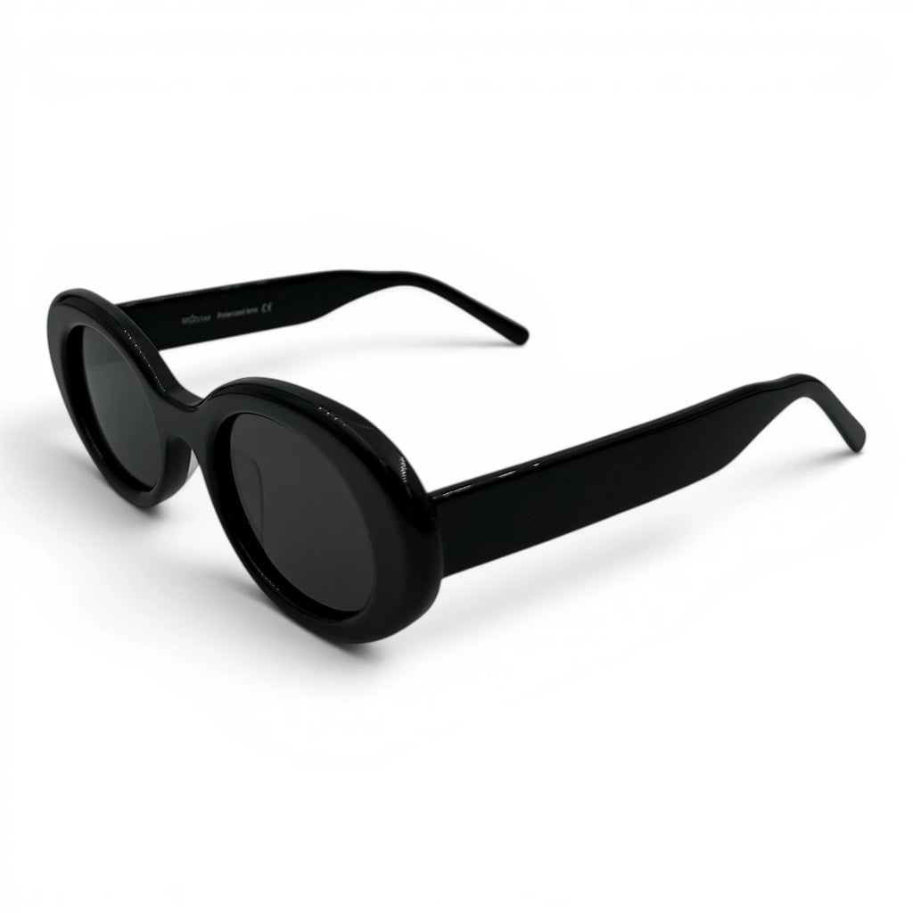 Black sunglasses on a white background